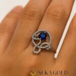 Anello a nodo color zaffiro – argento sterling 925