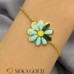 Pulsera con nombre con margarita – plata de ley 925