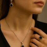 Sieradenset met zwarte zirkonia – 925 sterling zilver