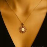 Collana del sole con splendore rosa – argento sterling 925