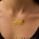 Collana con nome con fiori – argento sterling 925