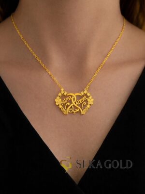 Collier « Jardin du paradis » avec deux prénoms – argent sterling 925