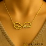 Collier prénom avec infini et double cœur – argent sterling 925