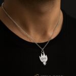 Collana con motivo a fiamma – argento sterling 925