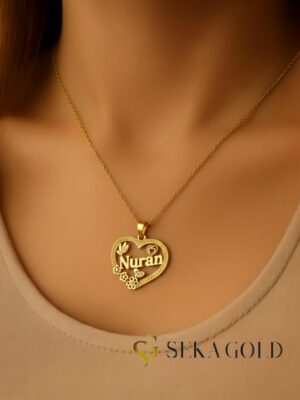 Collier prénom « Printemps de mon cœur » – argent sterling 925