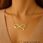 Collier prénom Infini Cœur – argent sterling 925 plaqué or 22 carats