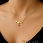 Naamketting met beweegbaar Lieveheersbeestje – 925 sterling zilver