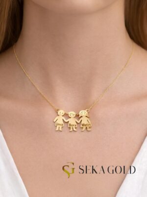 Collar de nombre «Madre e hijos» – plata de ley 925