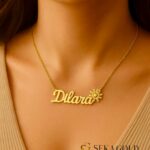 Collana con nome con margherita – argento sterling 925
