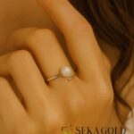 Elegante anello con perla – argento sterling 925