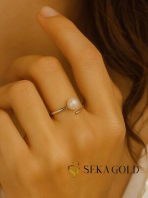 Elegante anello con perla – argento sterling 925