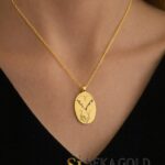 Collana con due nomi, firma dell'amore – argento sterling 925 con placcatura in oro 22 carati
