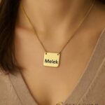 Collier prénom à plaque carrée – Argent sterling 925