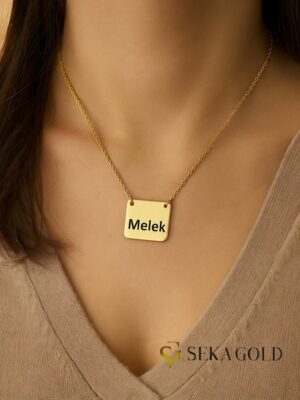 Naamketting met vierkante plaat – 925 sterling zilver