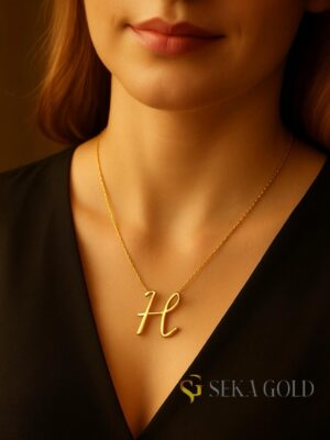 Collana con lettera H – argento sterling 925